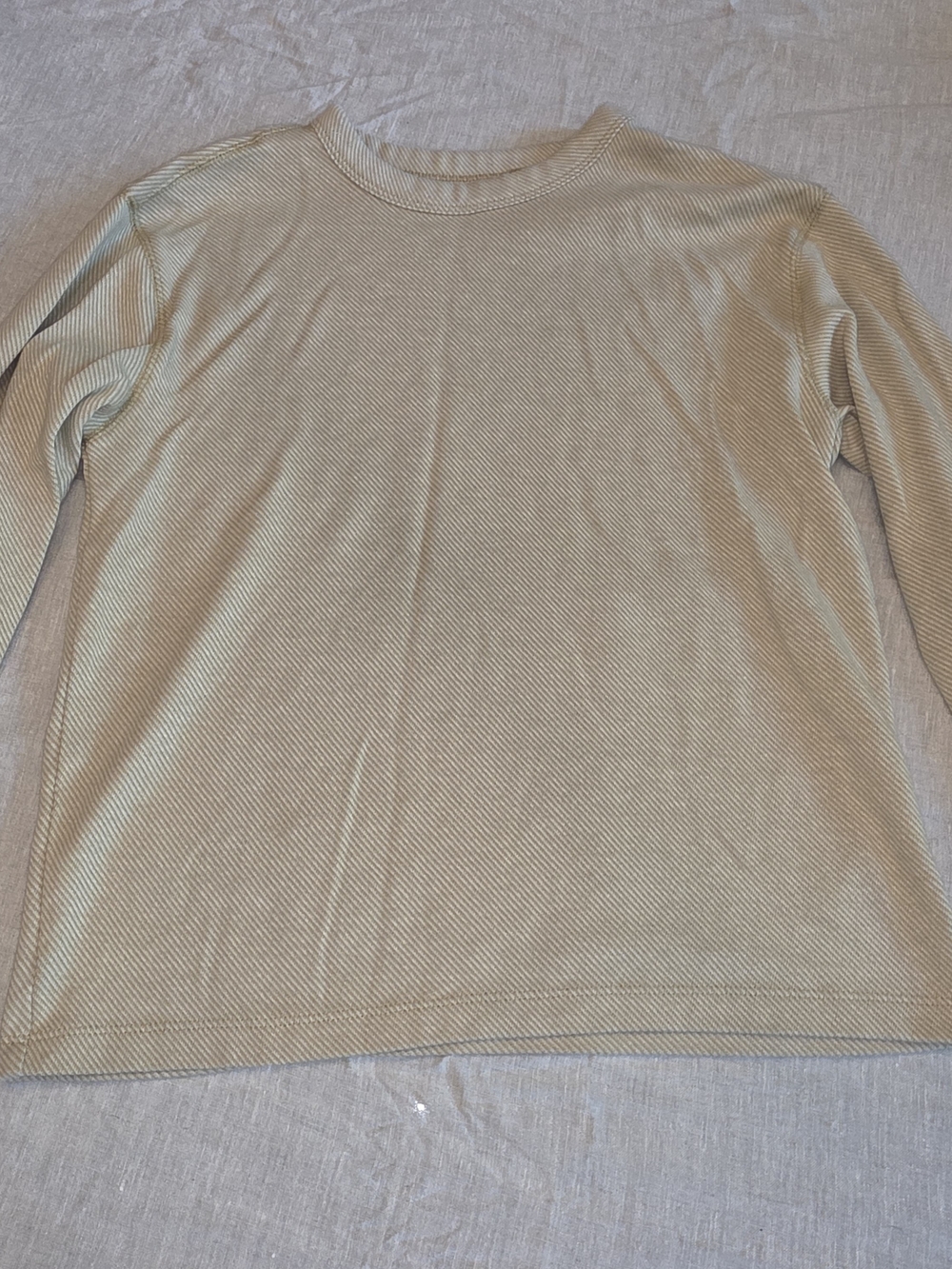 Old Navy Long Sleeve Crewneck Tee in Light Beige